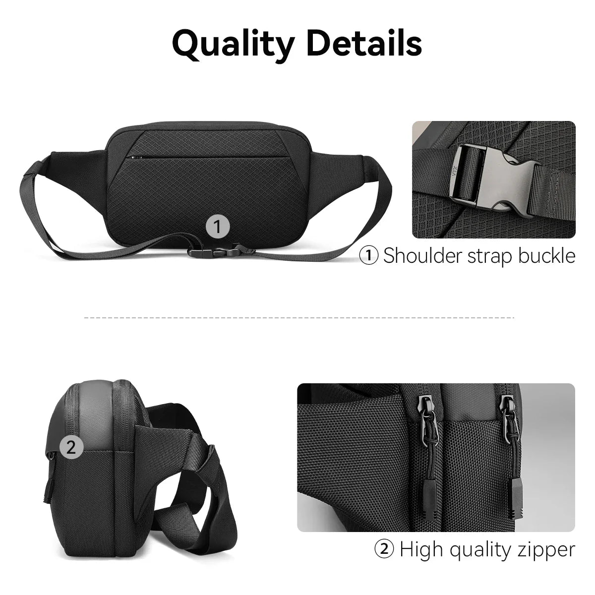 Mini sac à bandoulière multipoches pour hommes