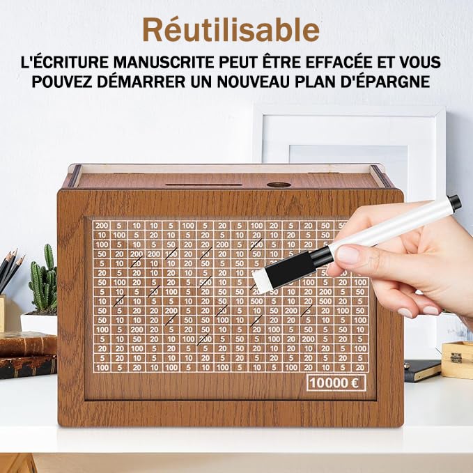Coffre-fort en bois pour épargne