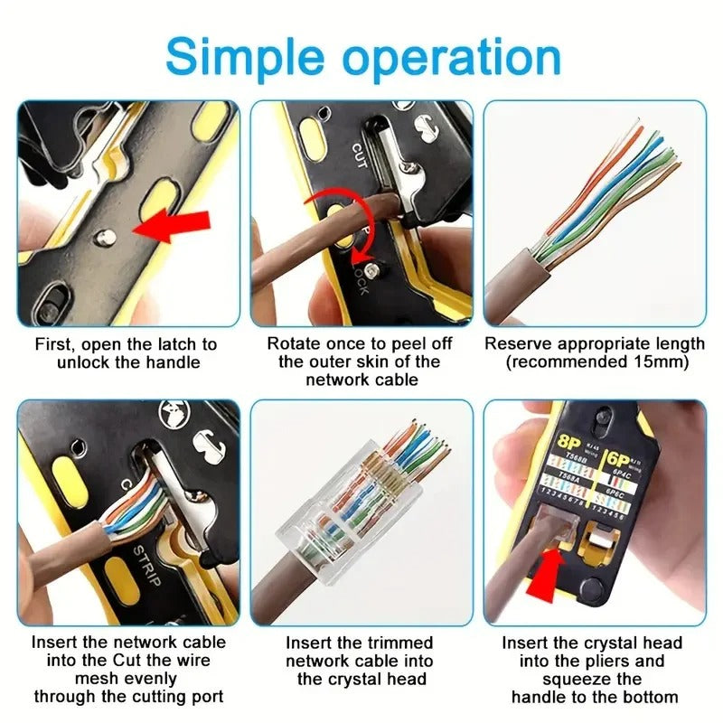 Kit d'outils de sertissage Ethernet tout-en-un