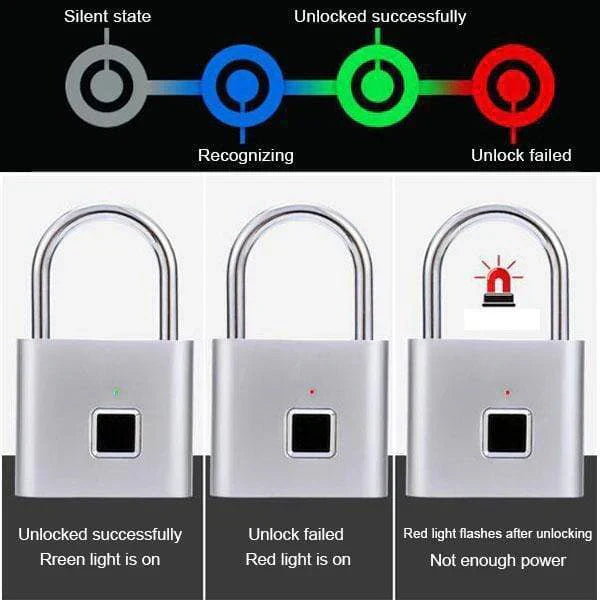 💥🔒 Cadenas à empreinte digitale - Ultra Robuste, Idéal pour Valises, Casiers et Portes
